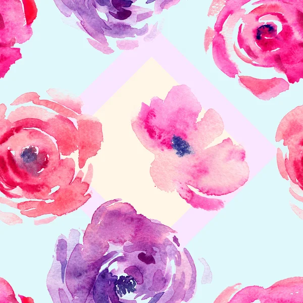 Rose Vzor Bezešvé Přírodní Akvarel Ilustrací Růže Akvarel Papíře Úžasné — Stock fotografie