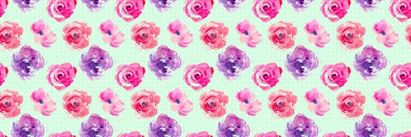 Motif Sans Couture Rose Avec Des Illustrations Aquarelles Naturelles Roses — Photo