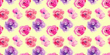 Suluboya gül doğal sulu boya resimler Dikişsiz desen kağıt üzerinde yükseldi. Amazing düğün kartı, tekstil, duvar kağıtları, tebrik kartı, web, arka planlar, Etiketler için.