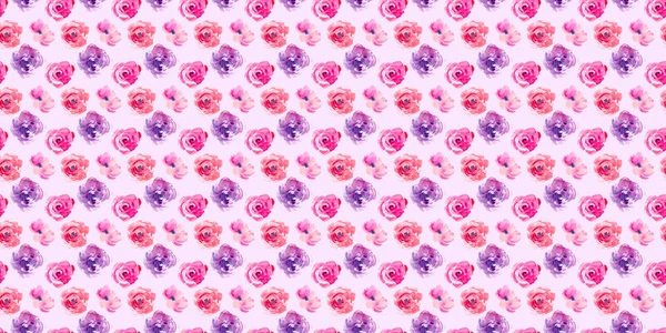 Rose Padrão Sem Costura Com Ilustrações Aquarela Naturais Rosas Aquarela — Fotografia de Stock