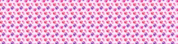 Розовый Бесшовный Узор Натуральными Акварельными Иллюстрациями Акварельных Роз Бумаге Удивительно — стоковое фото