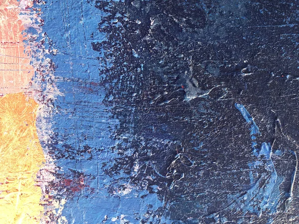 流行の青塗料の質感と金箔要素とインディゴの背景 精神衛生の概念 バナー心理的な静けさ ヨガスクール コース瞑想と心理的な穏やかなための背景 — ストック写真