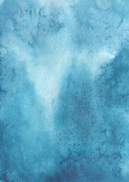 Aquarell Landschaftshintergrund Mit Natürlichen Papierstrukturen Handgemalten Aquarellspritzern Und Klassischen Blauen — Stockfoto