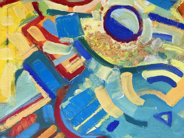 Livlig Oljemålning Flerfärgad Abstrakt Konst Bakgrund Färgkonsistens Fragment Konstverk Block — Stockfoto