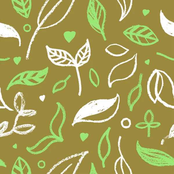 Органічний Безшовний Візерунок Вегетаріанський Фон Листям Сучасний Орнамент Шаблон Дизайну — стоковий вектор