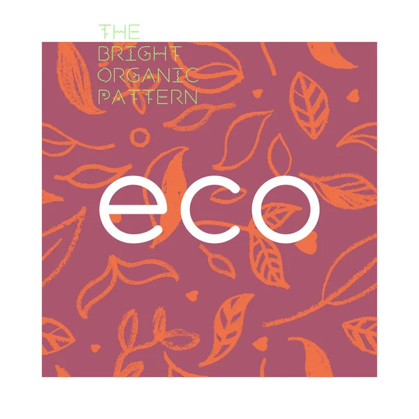 Milieu Achtergrond Natuurlijke Met Hand Getekend Biologisch Voedsel Label Eco — Stockvector