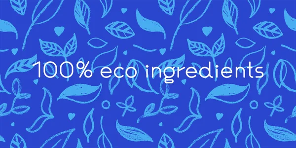Milieu Achtergrond Natuurlijke Met Hand Getekend Biologisch Voedsel Label Eco — Stockvector