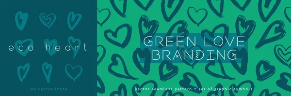 Groene Mode Patroon Eco Fashion Concept Voor Groene Liefde Banner — Stockvector
