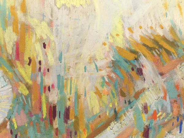 Doğal pastel dokuya sahip canlı ve soyut bir arka plan. Renkli pastel boya desenli sanatsal ışık arkaplanı. Banner şablonu. Sanat galerisi poster tasarımı. Akıl sağlığı konsepti. Soyut ekspresyonizm.