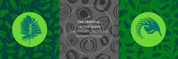 Palm Leaves Silhouettes Pattern Tropical Background Modern Fashion Banner Design — Stock Vector