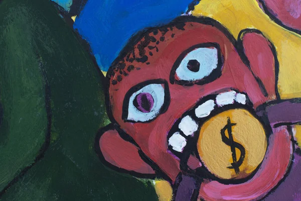 Ilustrace Hospodářské Krize Pomocí Peněz Které Pohlcují Image Abstraktní Graffiti — Stock fotografie