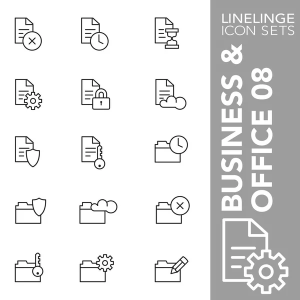 Ensemble d'icônes de course Premium de fichiers et dossiers, interface utilisateur, données et fichiers de bureau 08. Linelinge, collection moderne de symboles de contour — Image vectorielle