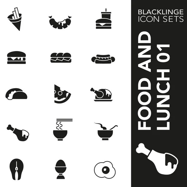 Blacklinge gıda ve yemek 01 siyah ve beyaz Icon Setler