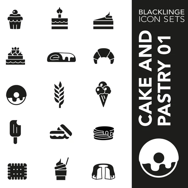 Blacklinge kek ve pasta 01 siyah ve beyaz Icon Setler