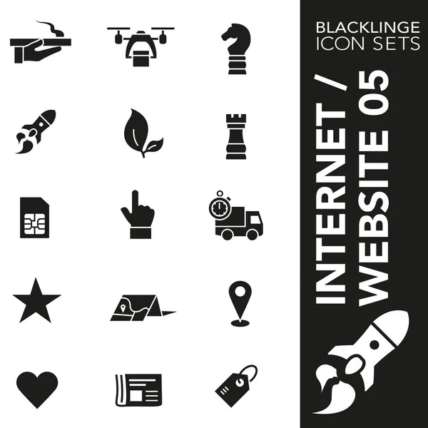 Premium black and white icon - nettside, internett og reklame 05. Blacklinge, moderne samling av svarte og hvite symboler – stockvektor