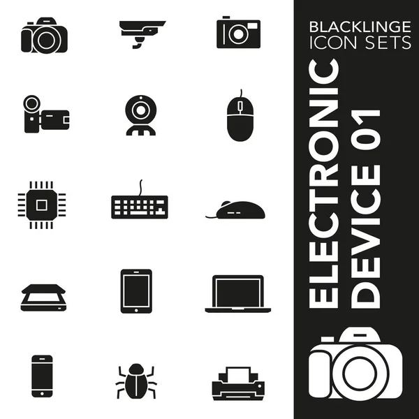 Sigorta primi siyah beyaz Icon set elektronik cihaz, teknolojisi ve Elektronik 01. Blacklinge, modern siyah beyaz simgesi toplama
