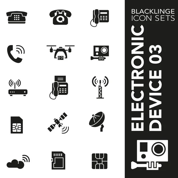 Sigorta primi siyah beyaz Icon set elektronik cihaz, teknolojisi ve elektronik 03. Blacklinge, modern siyah beyaz simgesi toplama