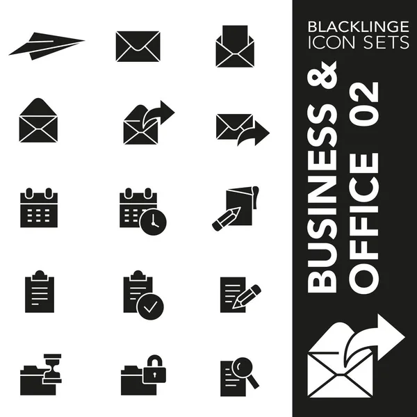 Sigorta primi, iş, Sekreterlik, büro, ofis ve Web sitesi içeriği 02 siyah ve beyaz Icon set. Blacklinge, modern siyah beyaz simgesi toplama