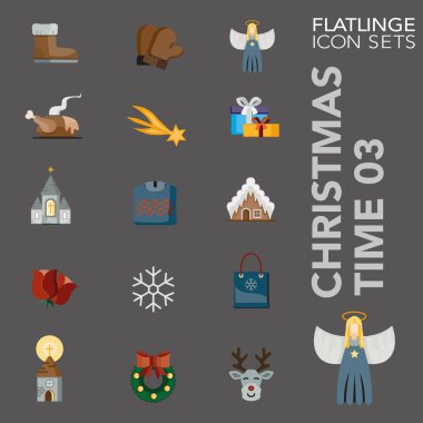 High quality flat colorful icons of Christmas Time and Merry Christmas. Flatlinge are the best pictogram pack unique design for all dimensions and devices. Vector graphic, logo, symbol and website content. clipart