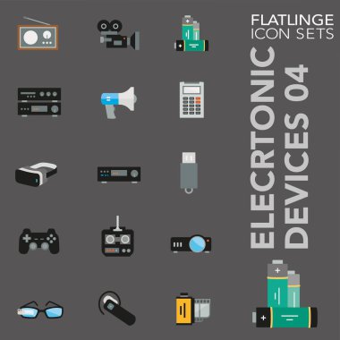 Elektronik Cihazın yüksek kaliteli düz renkli simgeleri. Flatlinge tüm boyutlar ve cihazlar için en iyi piktogram paketi tasarımıdır. Vektör grafik, logo, sembol ve web sitesi içeriği.