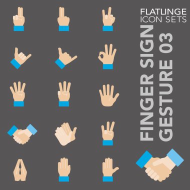 High quality flat colorful icons of Finger Sign and Hand Gesture. Flatlinge are the best pictogram pack unique design for all dimensions and devices. Vector graphic, logo, symbol and website content. clipart
