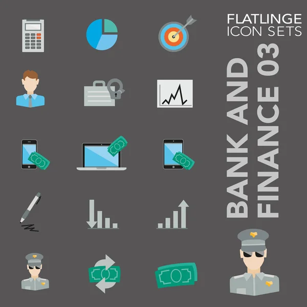 Icônes Colorées Plates Haute Qualité Banque Finance Flatlinge Sont Meilleur — Image vectorielle
