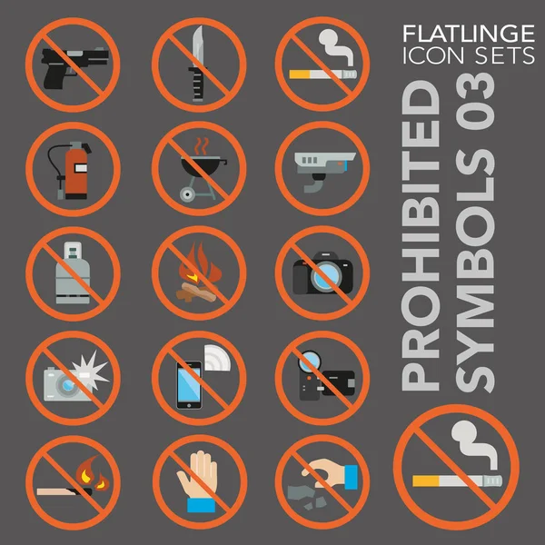 Yasak Sembollerin yüksek kaliteli düz renkli simgeleri ve İşaret Yok. Flatlinge tüm boyutlar ve cihazlar için en iyi piktogram paketi tasarımıdır. Vektör grafik, logo, sembol ve web sitesi içeriği.