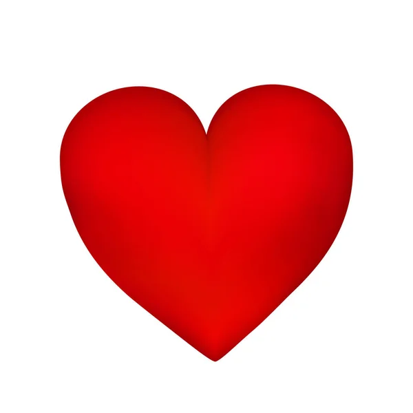 Rött hjärta isolerad på vit bakgrund. Vektorillustration — Stock vektor