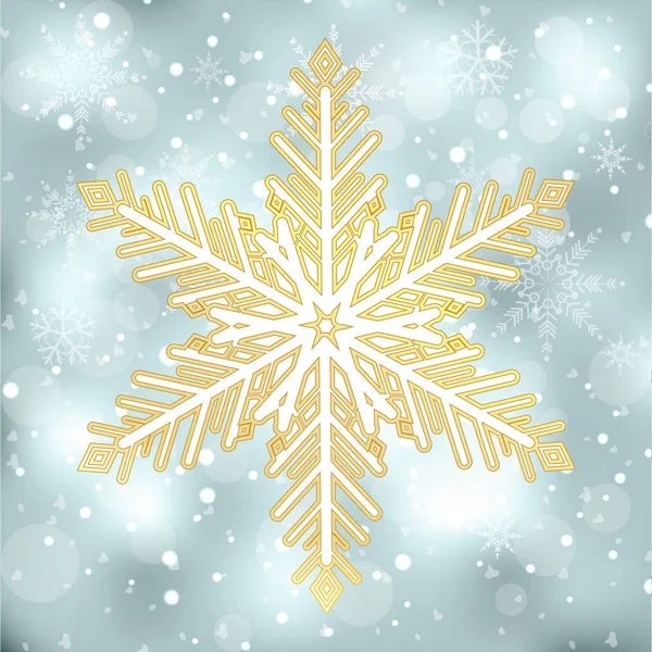 Elegant bakgrund med vinter snöflingor till jul, nyår Gratulationskort. Vektorillustration — Stock vektor