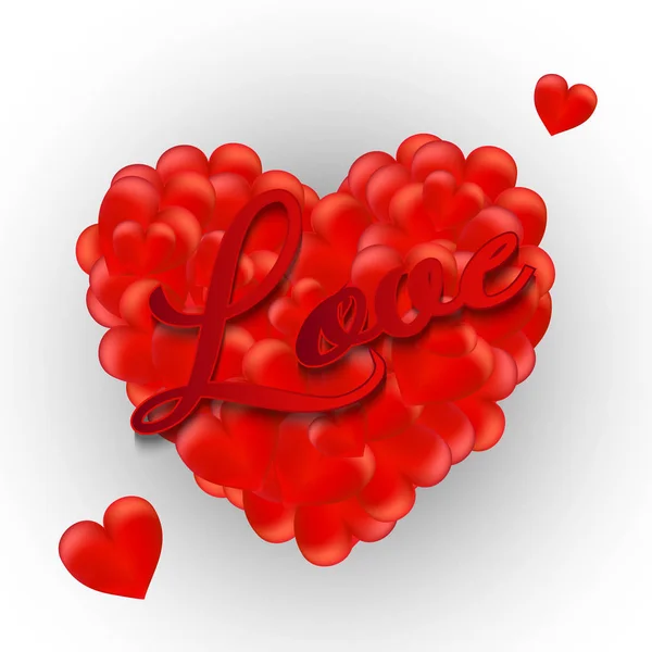 赤いバレンタイン ハート。愛の概念。ベクトル図 — ストックベクタ