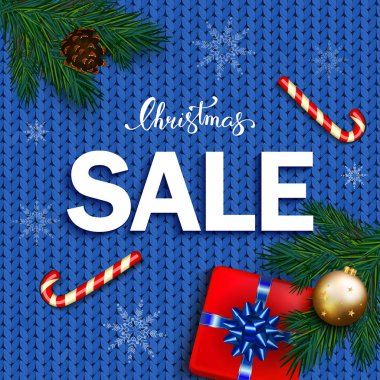 Yay, şeker kamışı, bubbl ile kutusu hediyelerle Noel satışı büyük başlığı