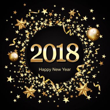 Vektör çizim Noel ile yılbaşı 2018 arka plan