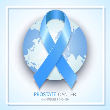 Prostat kanseri duyarlılığı ayı mavi şerit simgesi. Vektör b