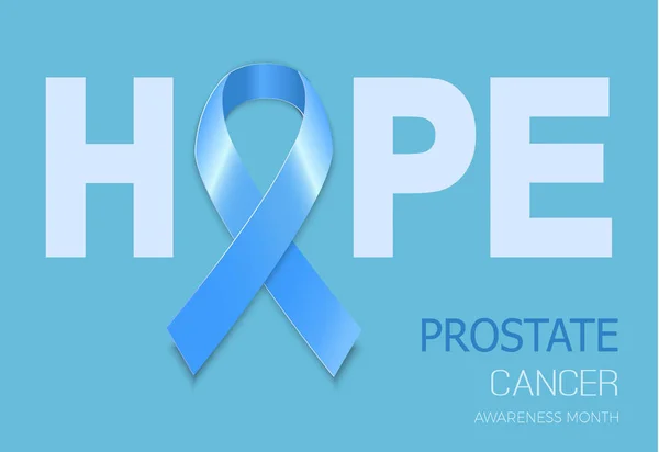 Símbolo de cinta azul para el mes de conciencia del cáncer de próstata. Vector b — Vector de stock