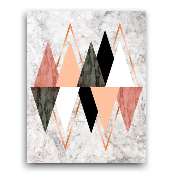 Fondo de mármol con triángulos. Impresión geométrica para su tarjeta , — Vector de stock