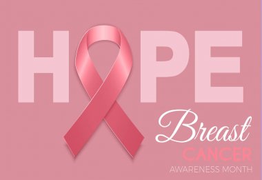 Meme Kanseri Bilinçlendirme ay sembolü amblemi pembe kurdele sı ile