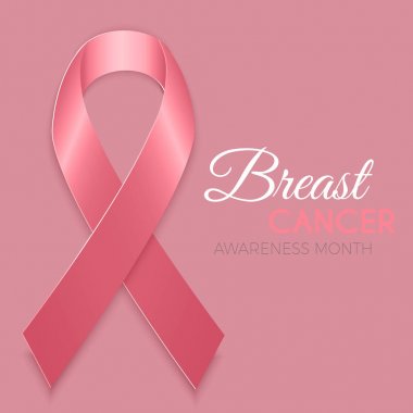 Meme Kanseri Bilinçlendirme ay sembolü amblemi vektör pembe kaburga ile