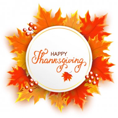 Şükran günü tipografi poster yazı elle çizilmiş. Vektör vint