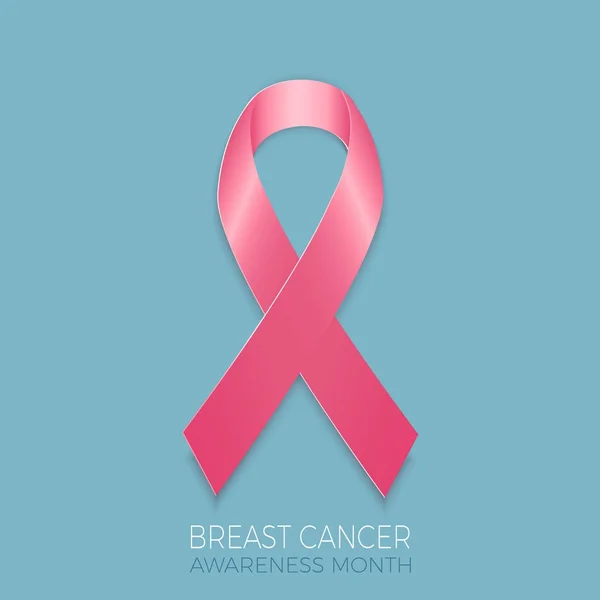 Brustkrebs Bewusstsein Monat Symbol Emblem mit Vektor rosa Rippe — Stockvektor