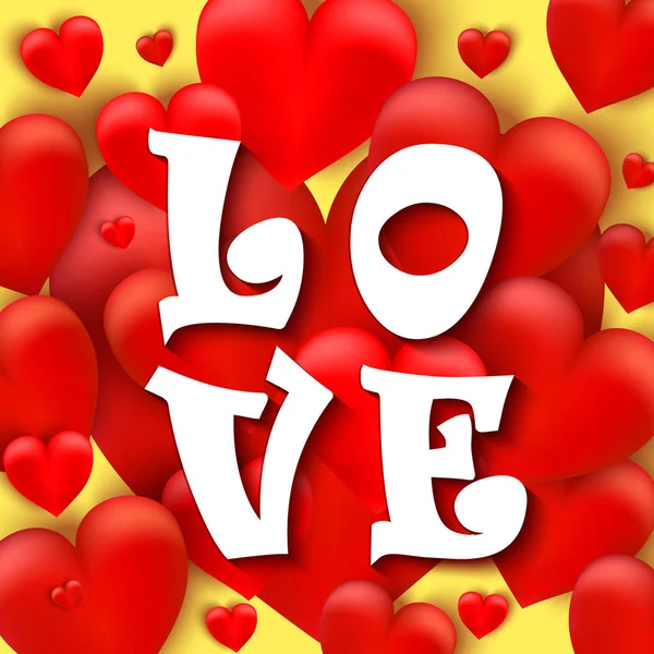Love Happy Valentines Day card. Вектор — стоковый вектор