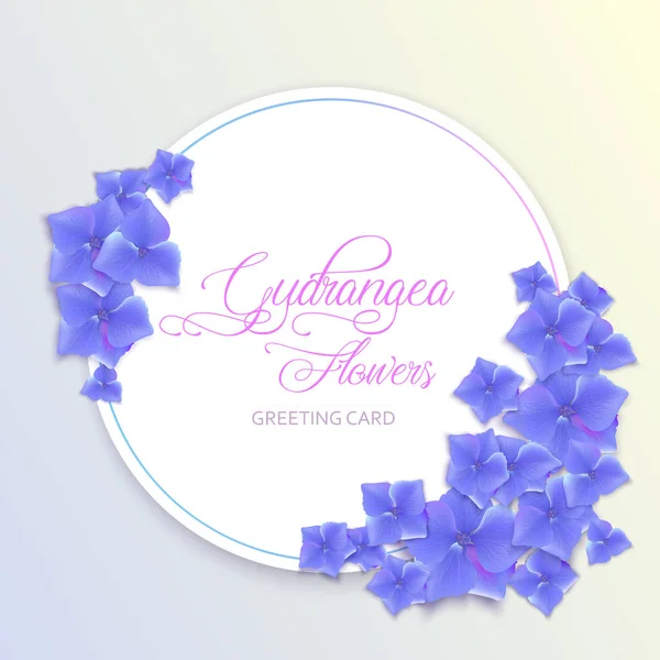 Vector banners with hydrangea flowers on white background. Flora