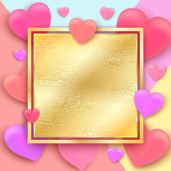 Día de San Valentín banner fondo con corazones. Fondo de pantalla. folletos — Vector de stock