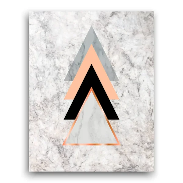 Mermer arka plan gül altın üçgen ile. Geometrik baskı için 