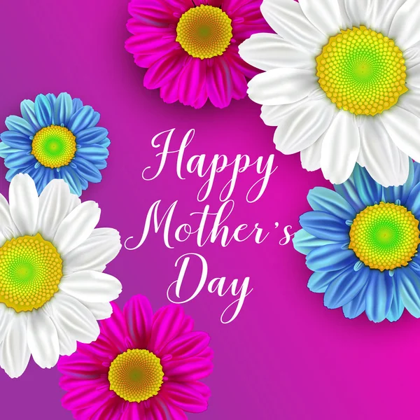 Diseño de diseño feliz día de las madres con flores, corazones, punto de oro — Archivo Imágenes Vectoriales