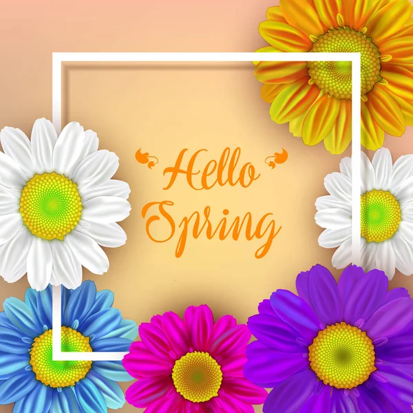 Vektorillustration. bunte Frühling Hintergrund mit schönen f — Stockvektor