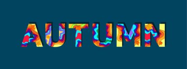 Akçaağaç yaprağı ve multi renk metin oyma ile sonbahar satışı büyük başlığı 