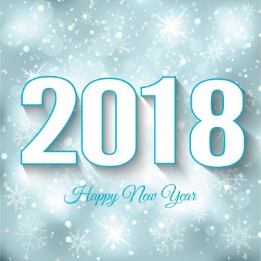 Mutlu yeni yıl 2018 soyut tasarım. Kar kış arka plan