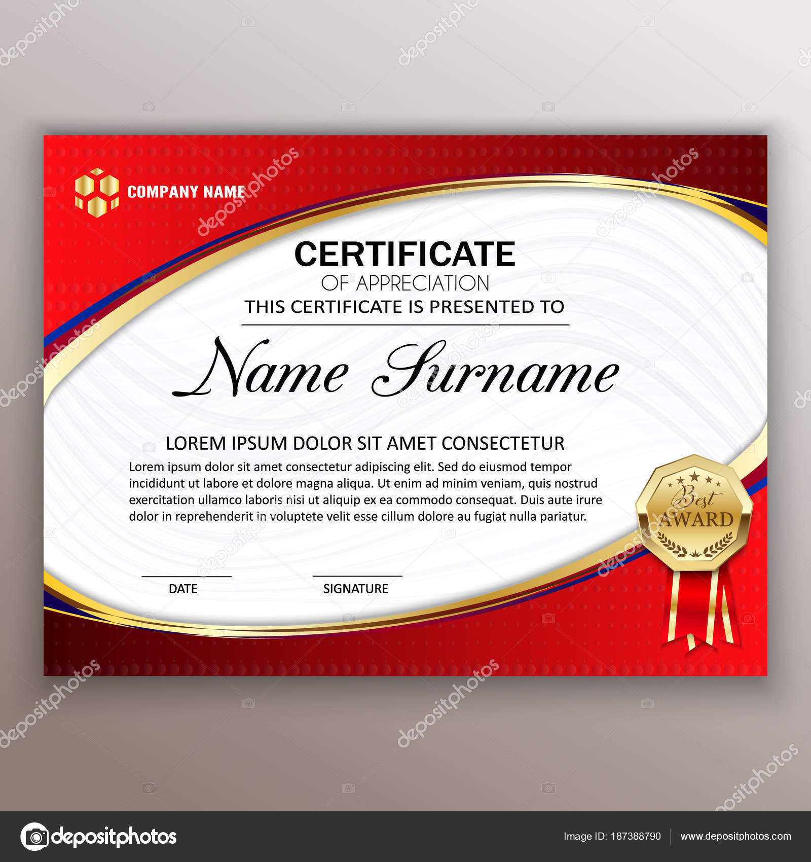 Beautiful certificate template design with best award symbol. Ve Throughout Winner Certificate Template