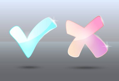 Kontrol ve sembolleri iptal edin. Vektör çizim