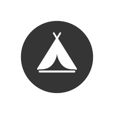 Çadır sembolü. Vektör illüstrasyonu düz biçimi